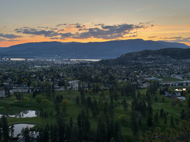 Looking out over Kelowna at dusk